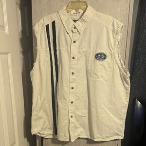 Harley-Davidson Cream Button-Up Shirt with Logo